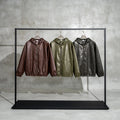 Heavyweight 370G Vintage Large Silhouette PU Leather Jacket Loose Trendy Men's Jacket Customized Loose Jacket