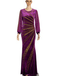 CCY Factory Custom Ladies Muslim Dresses Abaya Velvet Long Dubai African Rhinestone Women Islamic Dress