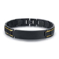 Customs Engraved Brushed Men Bangle Bracelets Stainless Steel Bar Charm Bracelet Customized Text
