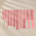 Pink Resin Hairdressing Salon With Scale Comb Anti-Static Hairstyling Hairbrush Home Hair Styling Handle Brush Styling Tools