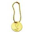Custom Designer Handbag Accessory hang Label Logos Round Shape Gold Letter Chain Tags Plate for Suitcase