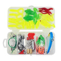 65pcs 12.5*6*2.5cm 88g Fishing Lure Set Soft Hard Spoon Baits Hooks Fishing Tackle Box Accessories