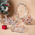 New Christmas Dinner Plate Vajilla Navidad Platos Borosilicate Glass Salad Bowls Baking Dishes