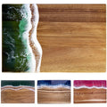 YINHAO Hot Selling Handcrafted Acacia Wood Cutting Board with Resin Ocean Wave Pattern for Kitchen Meal Prep and Serving