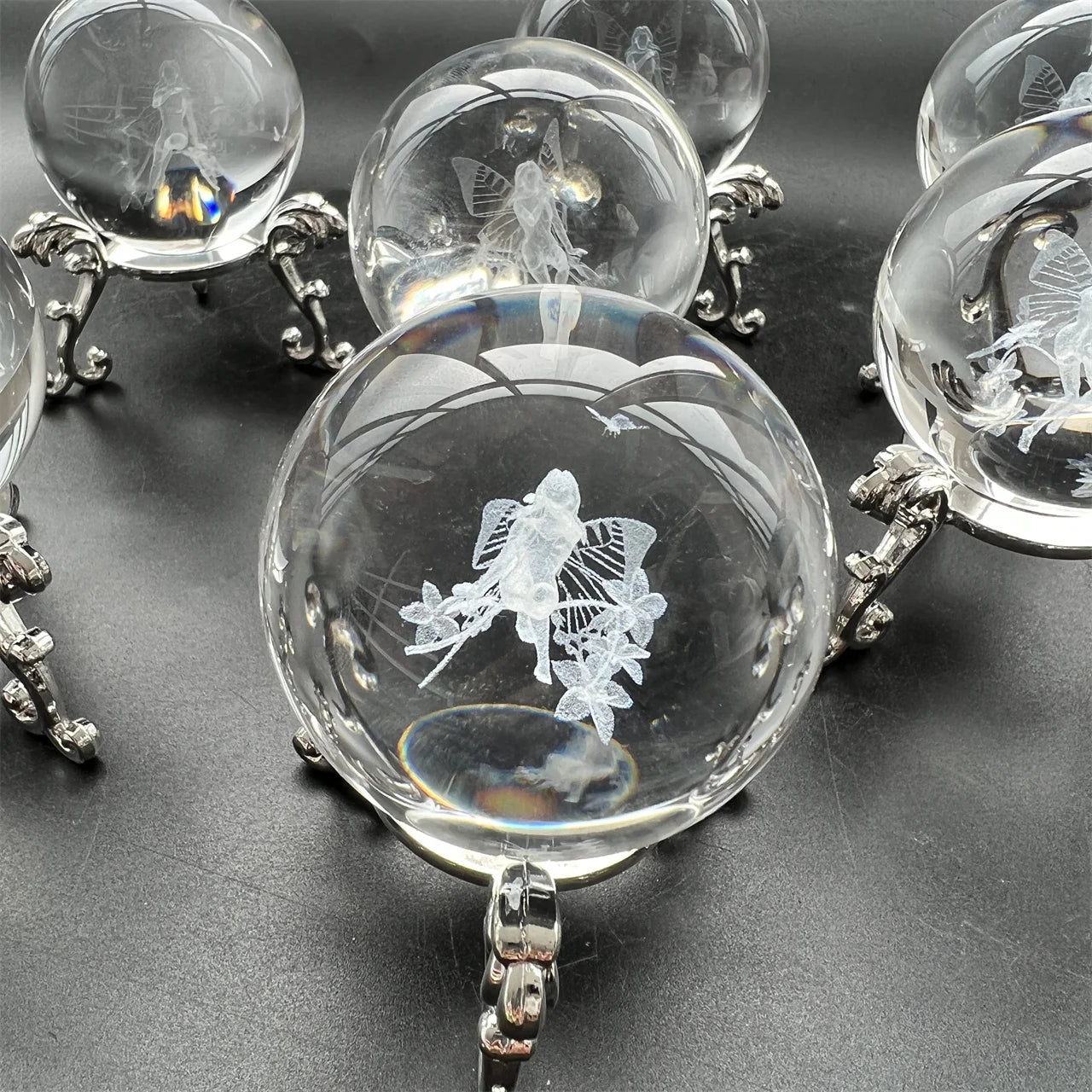 Cheap Price Wholesale Silver Metal Crystal Sphere Base Holder Crystal Stand for Home Decoration