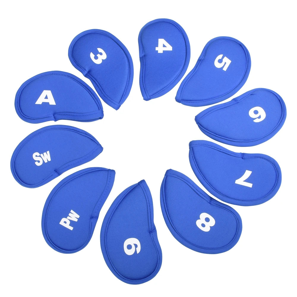 Wholesale Set 10Pcs Golf Iron Head Covers Cloth Material Regular Size Protective Accessories for Iron Golf Clubs Soft