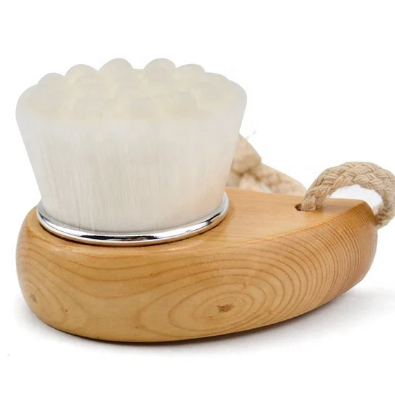 Ultra Fine Soft Bristle Facial Cleansing Brush Wooden Handle Deep Pore Cleansing Exfoliation Makeup Tools Cleaner