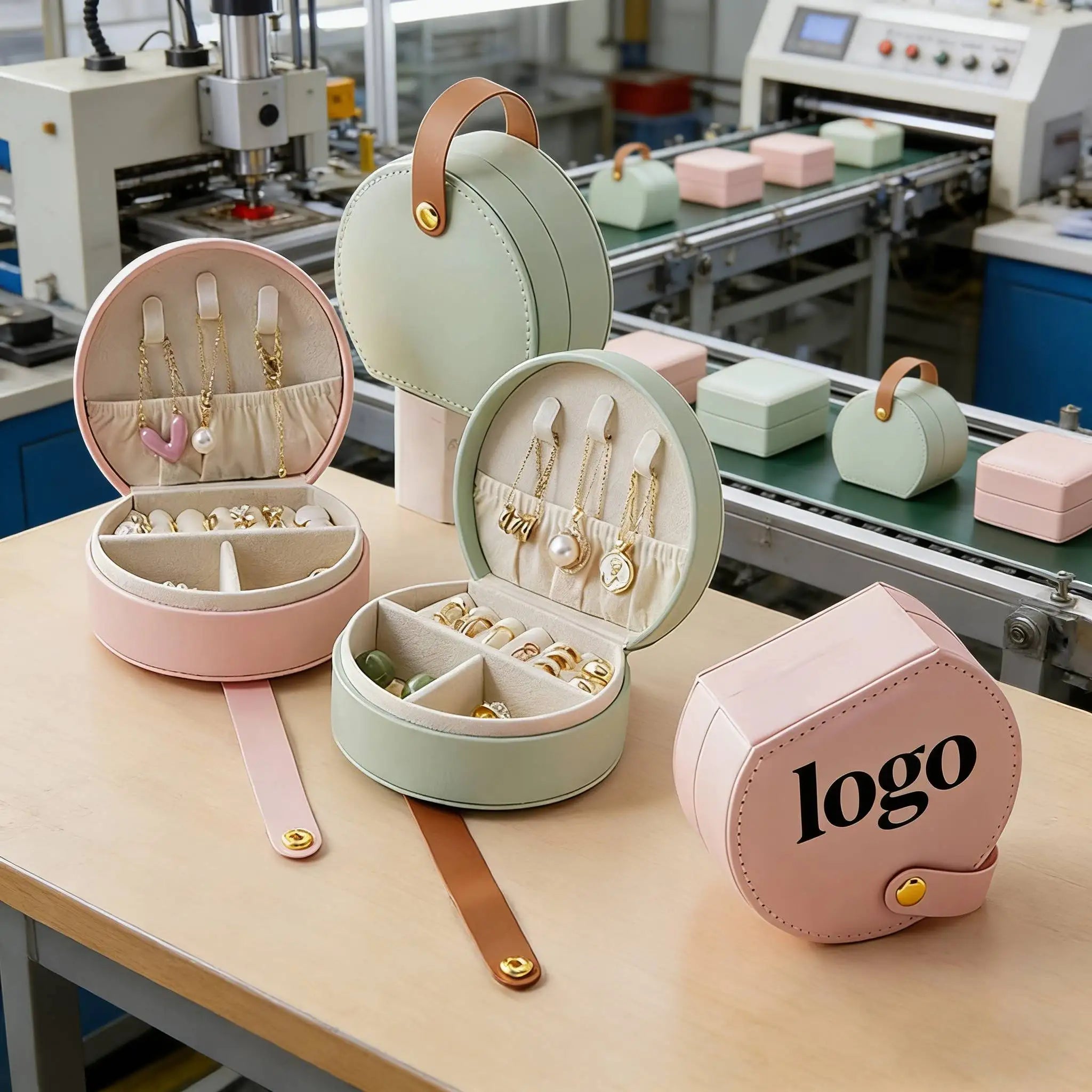 PU Small Travel Jewelry Organizer Box Case Mini Portable Women Jewelry Organizer Box for Rings Earrings Necklaces