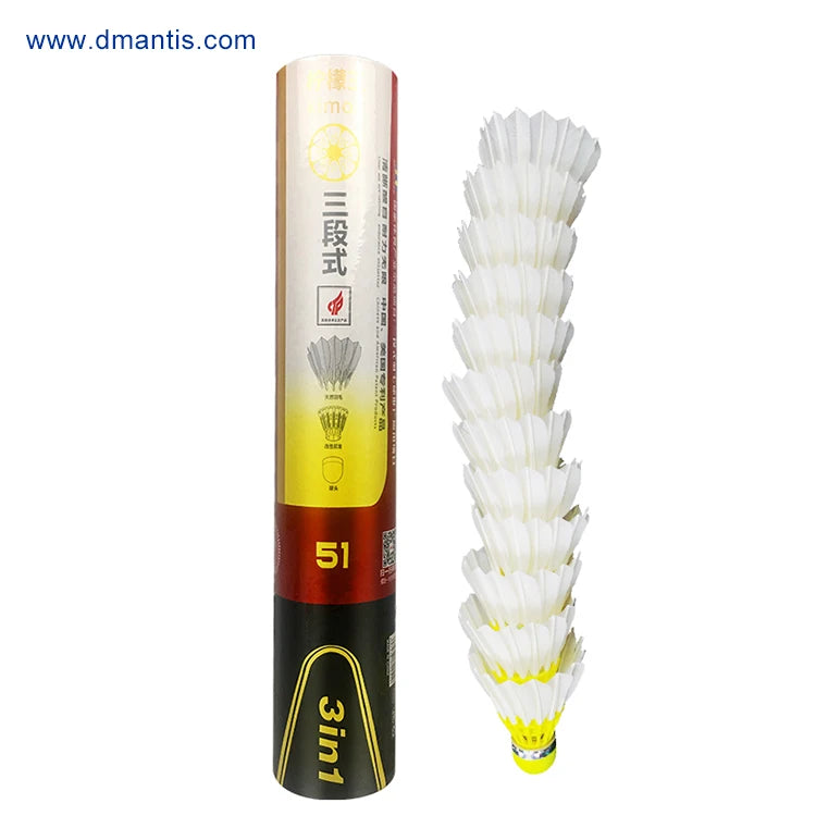Fiber Cock with Natural Feather China Custom Badminton Shuttlecock