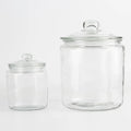 Big Glass Storage Canister Clear Jar with Clear Glass Lid-2L Food Container for Cookies Jelly Cake & Sugar