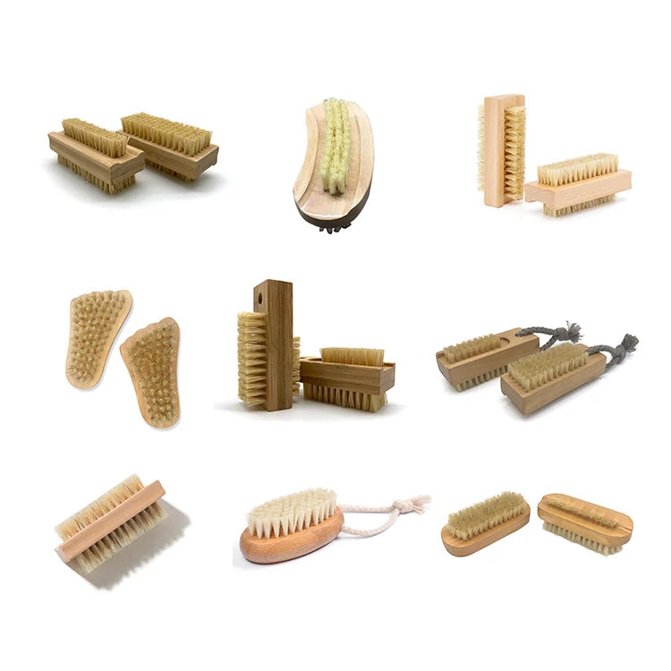 High Quality Wholesale Nails Tools 9.5*4CM Natual Color Wood Custom Logo Small Cute Nail Dust Brush With Bristle
