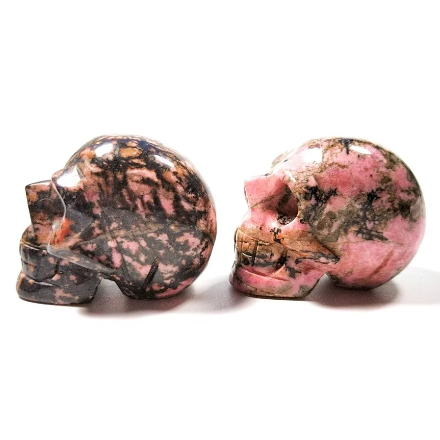 HY Bulk Wholesale 2 Inch Natural Mini Rhodonite jasper Stone Stone Skulls Ornament Hot Sale Small Jade Skulls for Gift Crafts