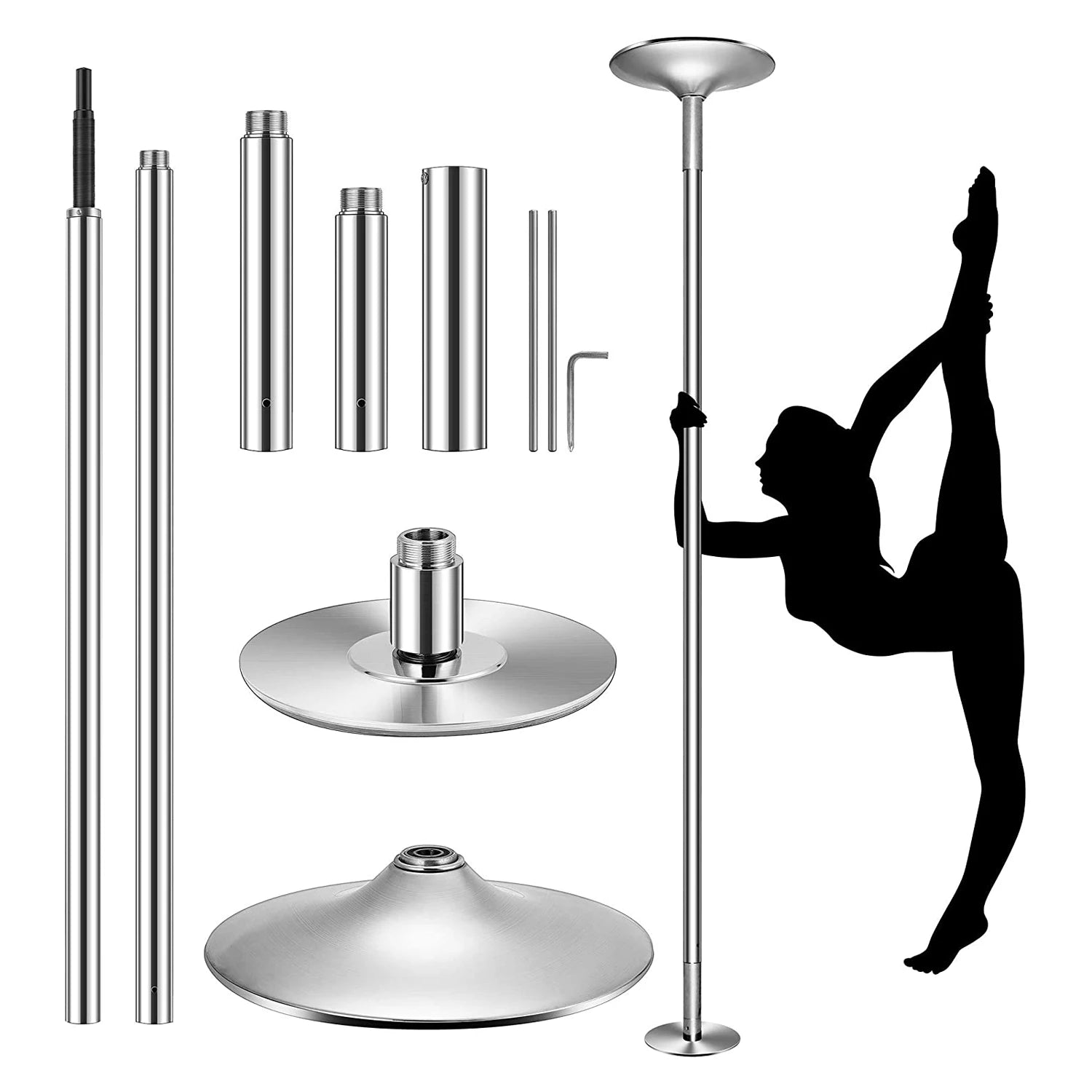 Stripper Dancing Pole for Home Spinning Static Dance Pole Beginner and Professional Tripper Portable for Fitness