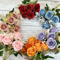 7 Heads Rose Flower bunch Artificial Silk Rose Bouquet Wedding Decoration Artificial Flower Si Gle Stem Orange Rose