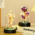 Valentine's Day Gold Foil Rose Night Light Glass Dome Creative Cross-Border Eternal Flower Ornament for Mother's Day Boxed Wall