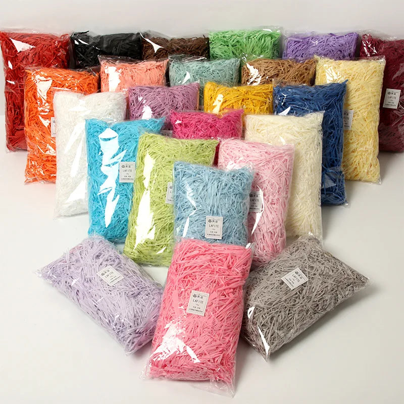 M75 Wholesale Multi-Color Crinkle Shredded Tissue Paper Raffia for Valentine's Day Gift Boxes Packing Protection