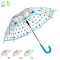 OVIDA POE Custom Logo Kids Umbrella Transparent Plastic Apollo Shape Straight Umbrella for the Rain Umbrella Outdoor