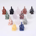 Diy Low-Priced Natural Crystal Carved Animal Quartz Gem Crystal Middle Finger Ring Holder for Gifts