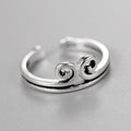Vintage Style Jewelry Silver Open Adjustable Punk Shape inhibiting magic phrase Rings For Women