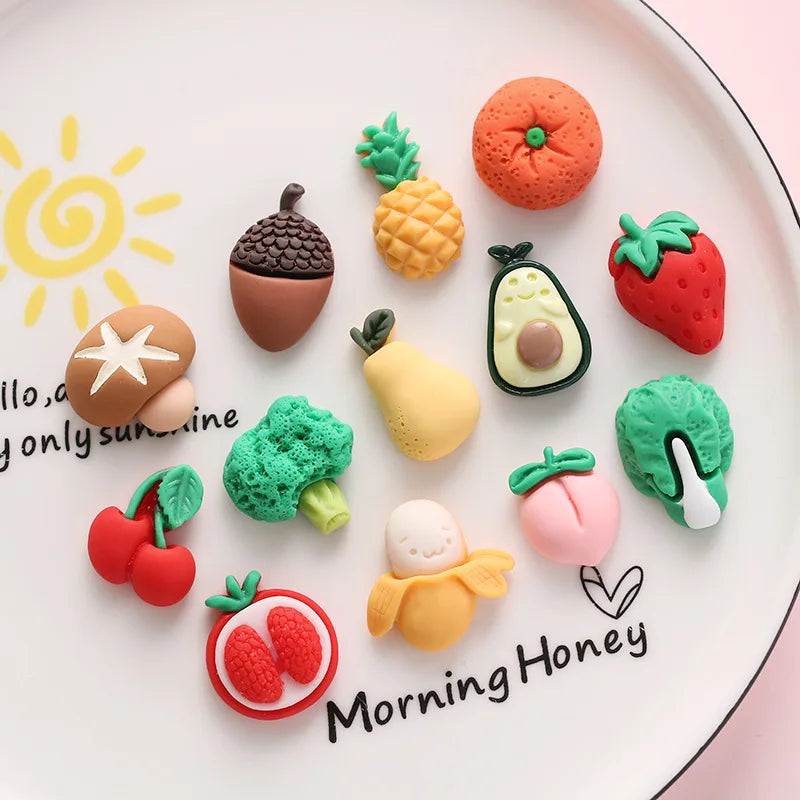 Cute Simulation Vegetable Fruit Charms Soft Flat Back Resin Jewelry Making Scrapbooking DIY