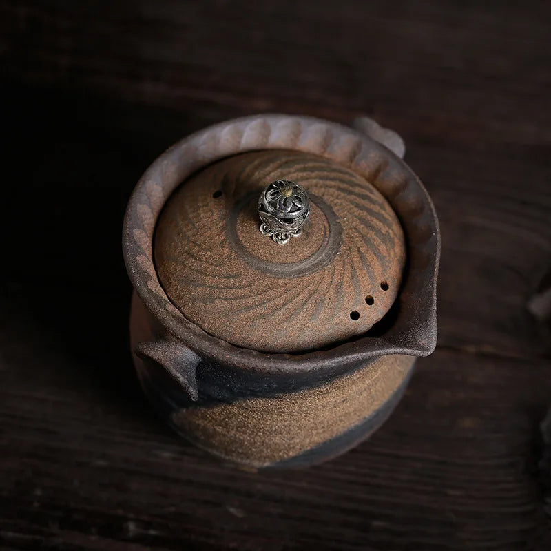 Stoneware Pot Japanese Style Handmade Vintage Teapot Firewood Tureen Ceramic Kung Fu Pu'er Single Teapot Tea Making Device