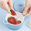 Ceramic Kitchen Cookware Heat Resistant Two Handle Mini Round Cocotte Casserole Pot