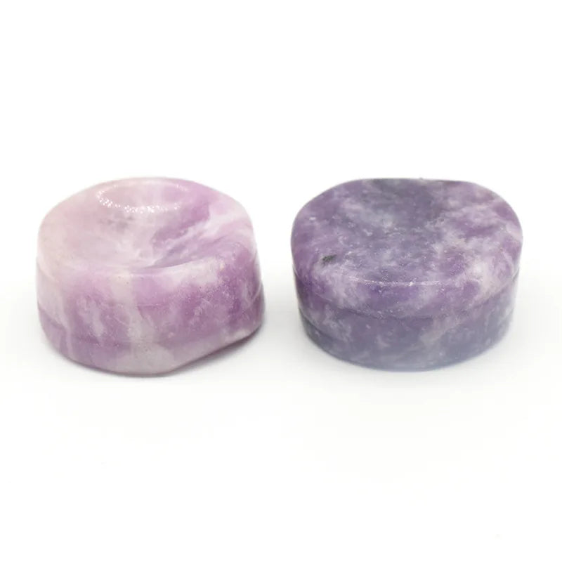 DIY 2025 Wholesale Natural Crystal Carving Mini Crystal Lepidolite Ball Base Stands Crystal Sphere Holders