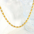 French Ins Trend Niche Design Necklace Bracelet Titanium Steel 18k Gold Plated Non-fading Geometric Hollow Jewelry Set
