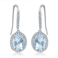 N0074 Abiding Jewelry Custom Natural Sky Blue Topaz Gemstone Women Classic Jewelry Wholesale Hook Earrings