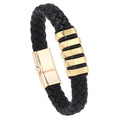 Good Quality Custom Bracelet  Braided Hip Hop Bracelet Alloy Magnetic Clasp Gold Silver Plated Jewelry for Men