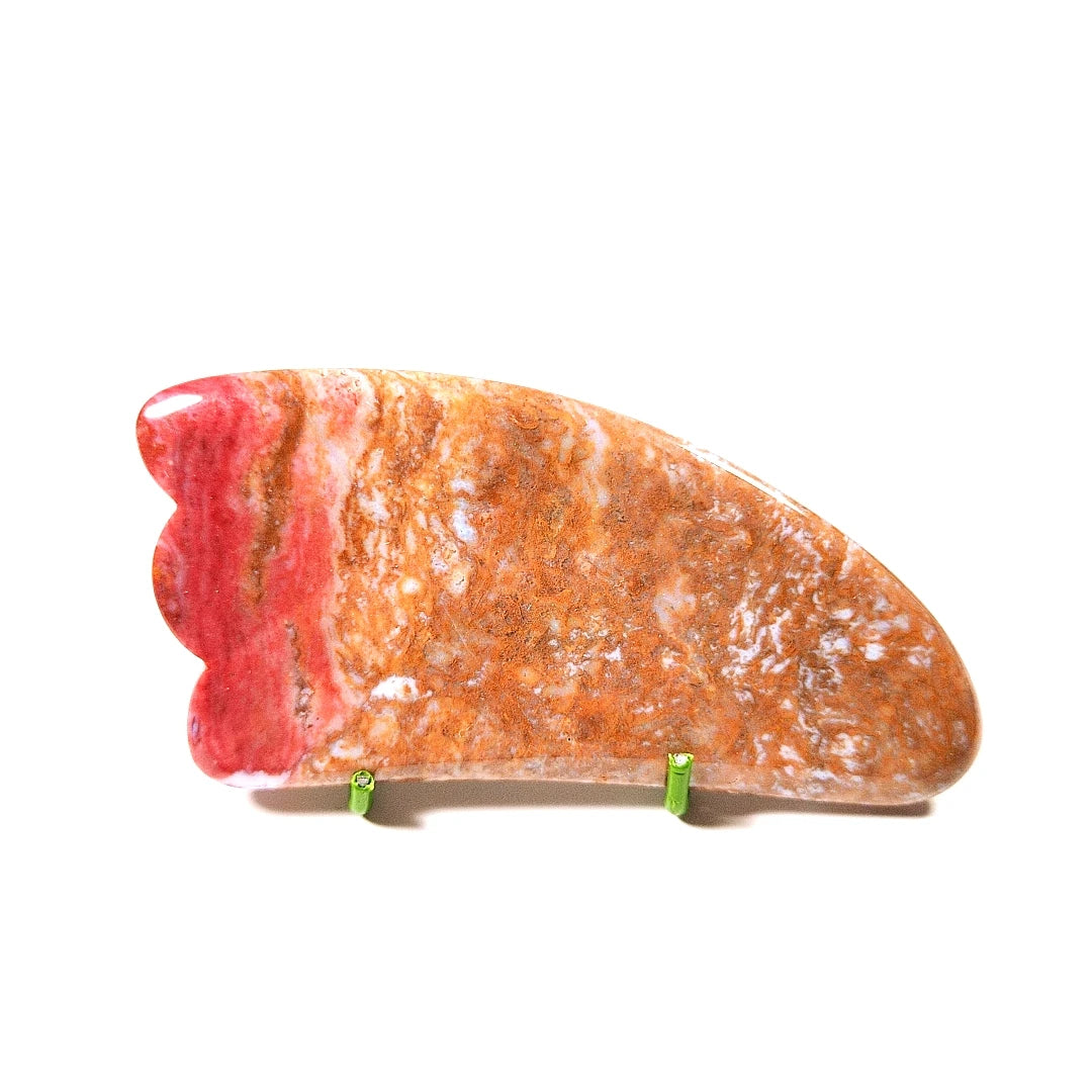 Huiying Factory Wholesale Natural Polished Guasha Stone Claw Shape Mookaite Jasper Face Gua Sha Scraping Massage Tool