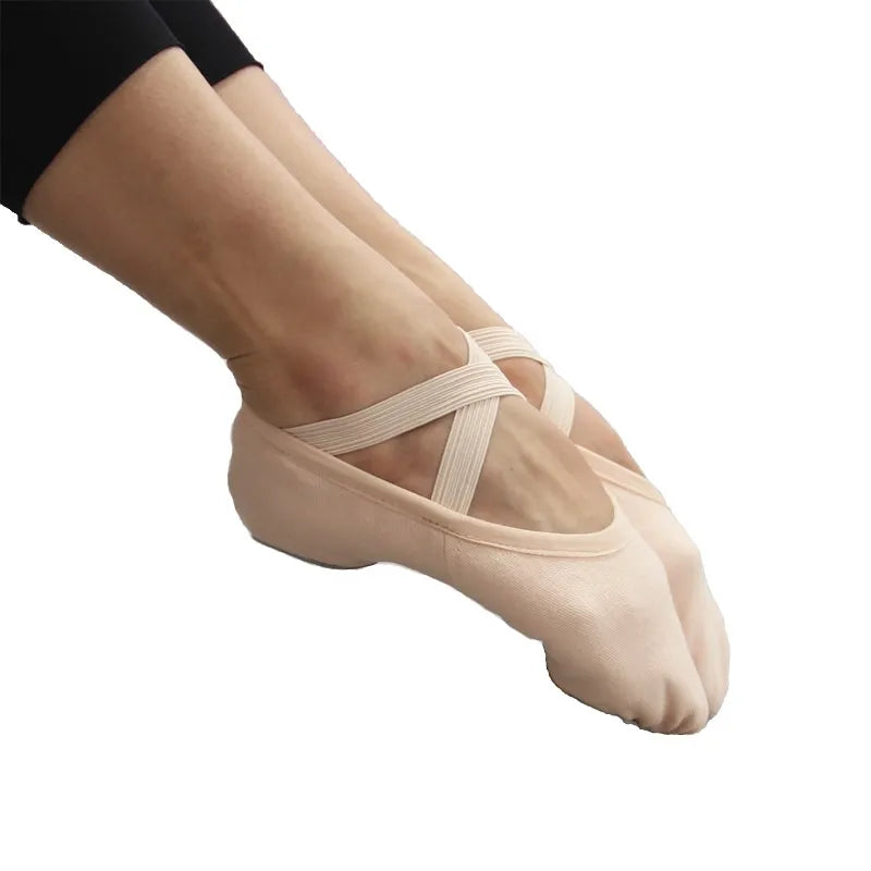 JW High Stretch Ballet Slippers Split Sole Stretch Canvas Women Ballet Shoes for Girls