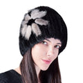 Women Winter Warm Mink Hair Double Layer Knitted Beanie Skull Ski Hats Daily Warm Sports Ski Luxury Beanie Hat Cap