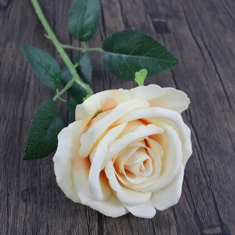 E-L206 Wholesale Silk Artificial Flowers Single Velvet Rose Flower for Home Wedding Decor
