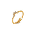 New Fashion Trendy Steel 18K Plated Ceremony Gift Engagement Ring Adjustable Cubic Zircon