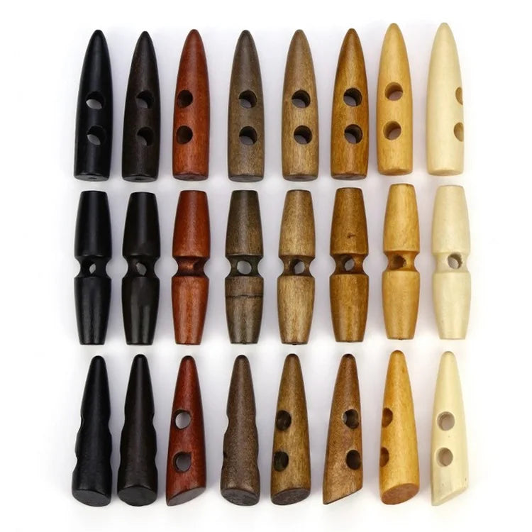 Costom Color Design Natural Wooden Sewing Horn Toggle Button for Coats