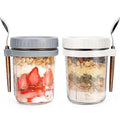 Pack Overnight Oats Containers 16 oz Glass Mason Overnight Oats Jars Overnight Oats Containers With Lids and Spoons