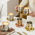 Customizable Scented Modern Luxury Candle Holder Stainless Steel Gold Candle Jar Candle Stick Holder