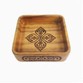 Acacia Wood Handmade Small Square Biodegradable Classic Wedding Dried Fruit Snack Plate Dish