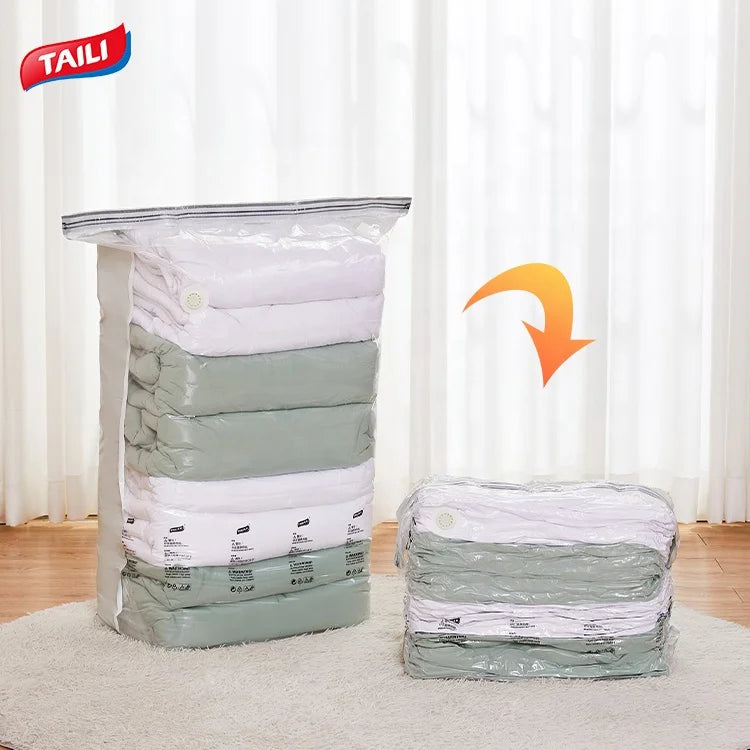 Vacuum Compression Storage Bags Plastic Clothes Bag Cloths and Bedding Closet Organizer