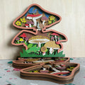 Mushroom Art 5 Layers Plywood Custom Laser Cut Wooden Crafts for Home Decoration