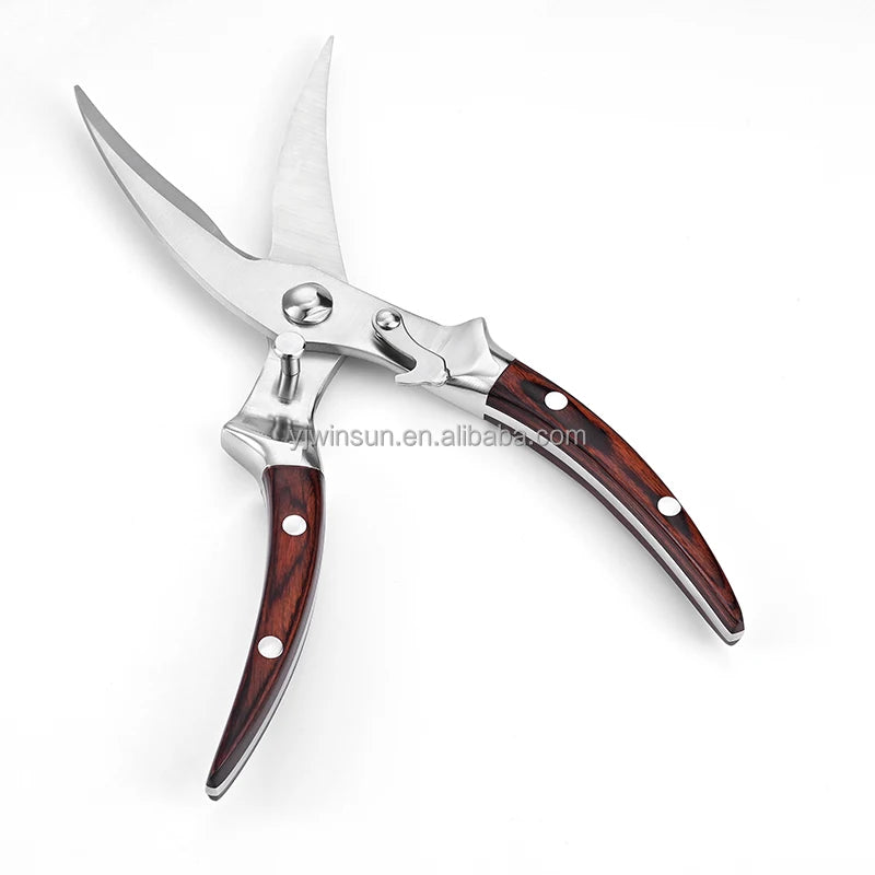 Hot Sale Multi-Function Kitchen Scissors Seafood & Bone Cutting Scissors with Pakka Wood Handle Kitchen Accessories