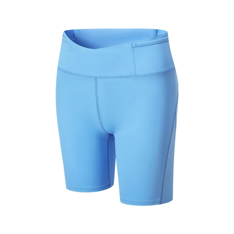 Women's High Elastic High Waist Compression Shorts Breathable Summer Outdoor Sports Yoga Pants for Marathon Trail Running