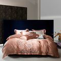 Best Selling American Style Cotton Jacquard Hollowing Out Duvet Cover Orange 4-piece Bedding Sets