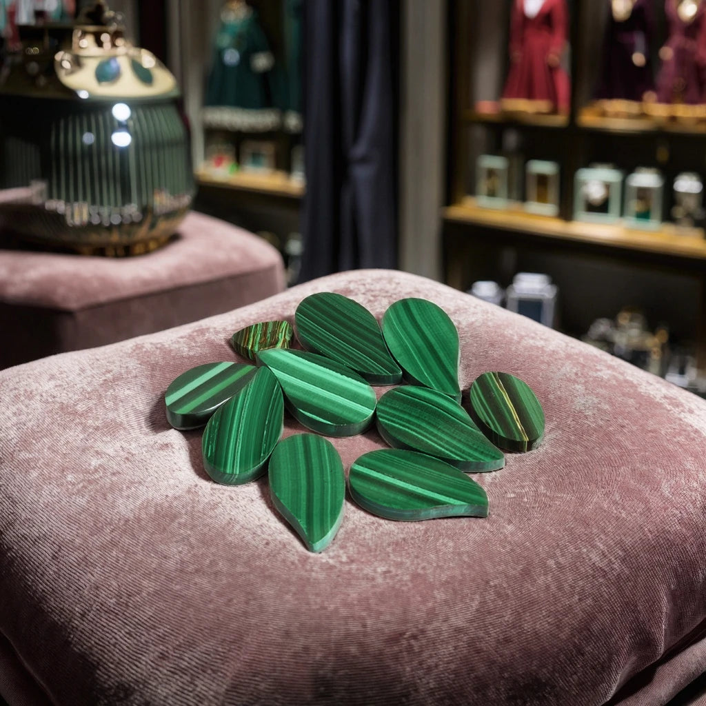 Fancy Shape Malachite Leaf Jewelry Malachite Green Price for Loose Gemstone Buyers