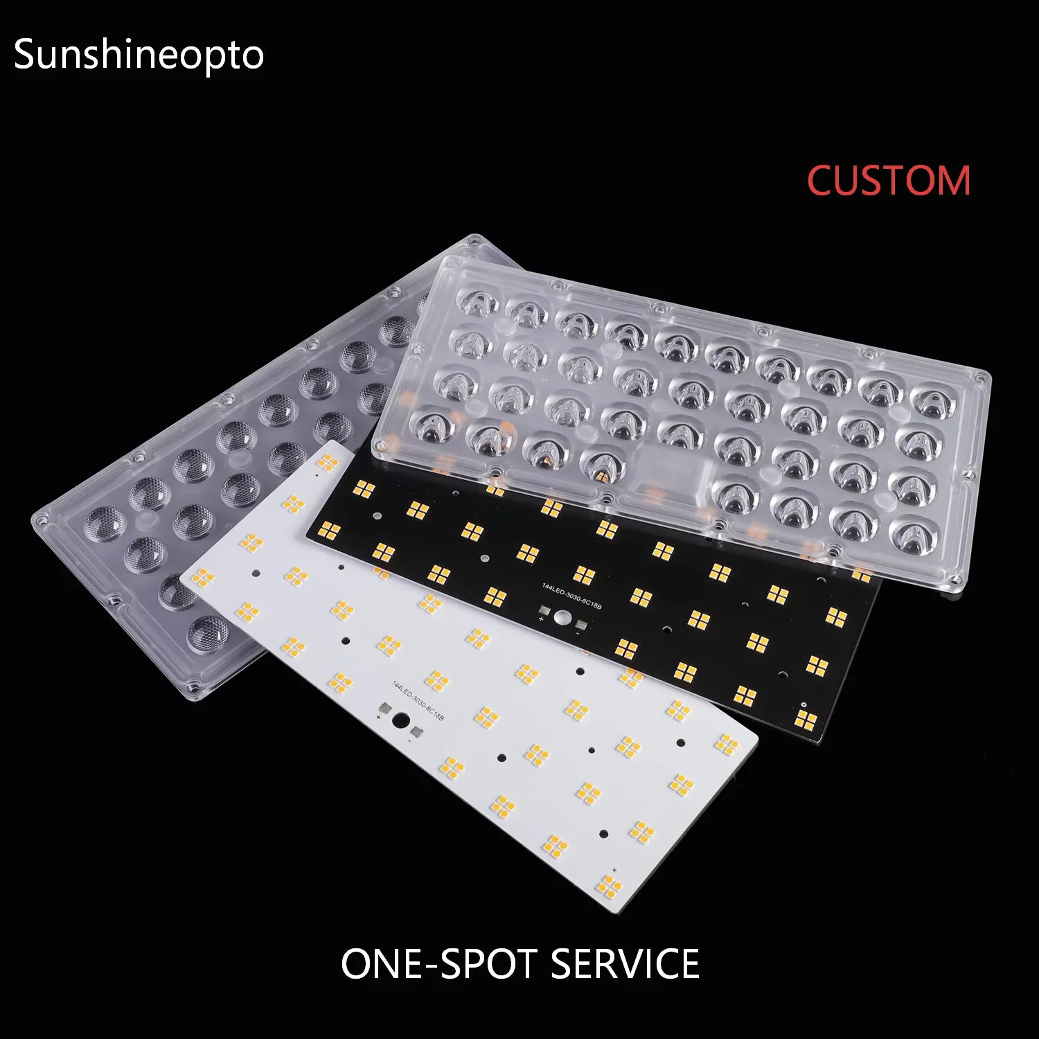 Customizable 144 LED SMD Street Light Module with 80W 90W 100W LED Lenses PC Plano-Convex Structure