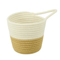 MSH Charming Handwoven Cotton Rope Basket with Flower Pot Hanger for Home Decor