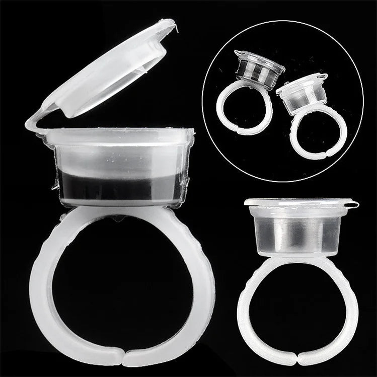 Hot Selling Disposable Plastic Eyelash Extension Glue Ring Cup Makeup Tattoo Flower Holder
