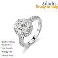 Fine 2CT Oval Cut D Color VVS1 Moissanite Rings 925 Silver Rhodium Plated Pass Diamond Tester GRA Moissanite Jewelry for Women