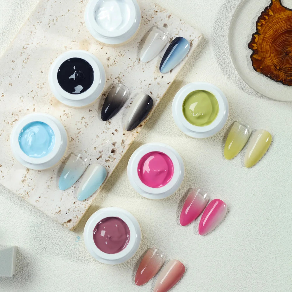 ZRKGEL 10 ml 6 Colors Nails Factory Soak off Pat Paint Nail Gel Polish Private Label Gradient Effect Patting Paint Nail Gel Set